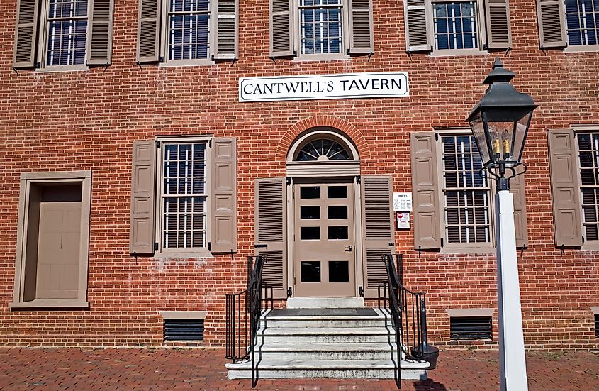 Cantwell's Tavern in Odessa, Delaware. Editorial credit: Michael G McKinne / Shutterstock.com