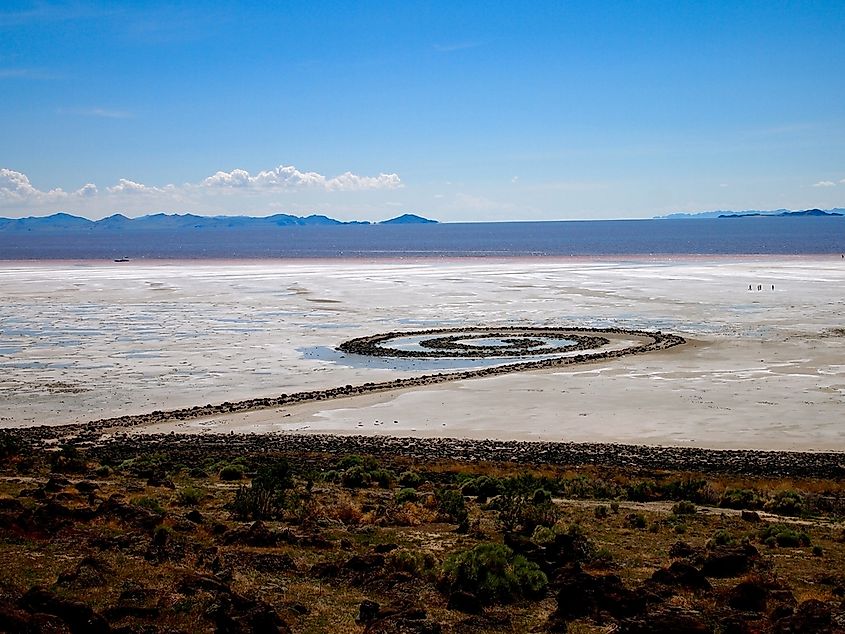 The Spiral Jetty in Utah.