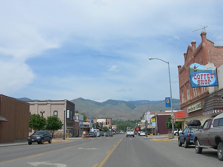 Vista de la calle en Salmon, Idaho, vía 