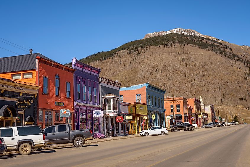 Colorful buildings of the Silverton Historic District.