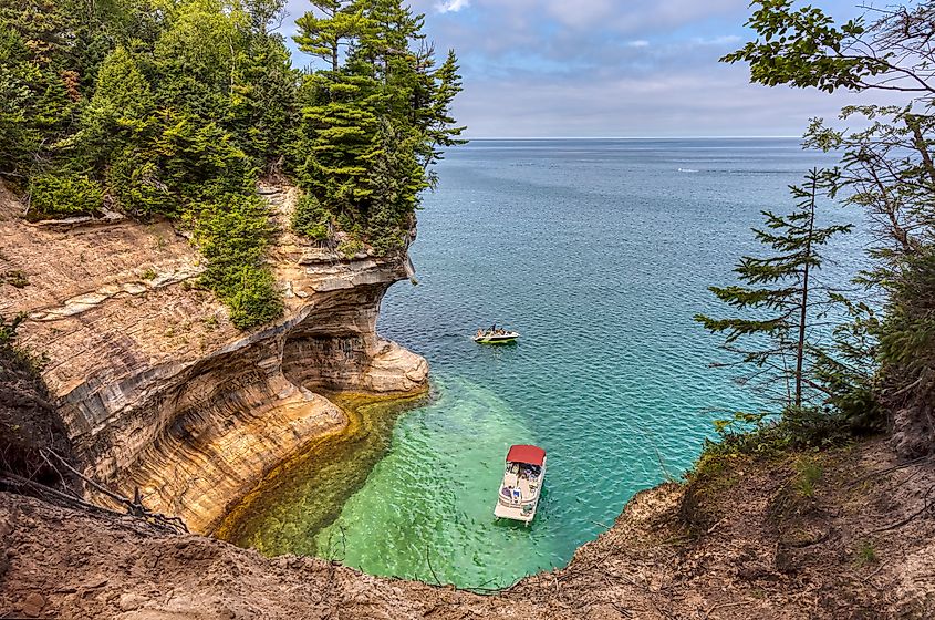 Pictured Rocks National Lakeshore on Lake Superior in Michigan.
