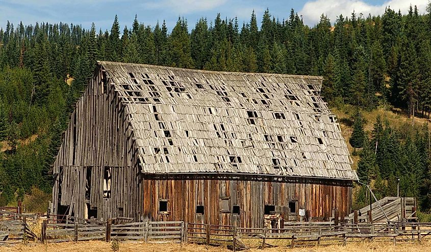 An old barn in Santa, Idaho.