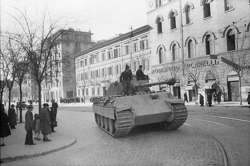 German tanks in Rome, Italy.