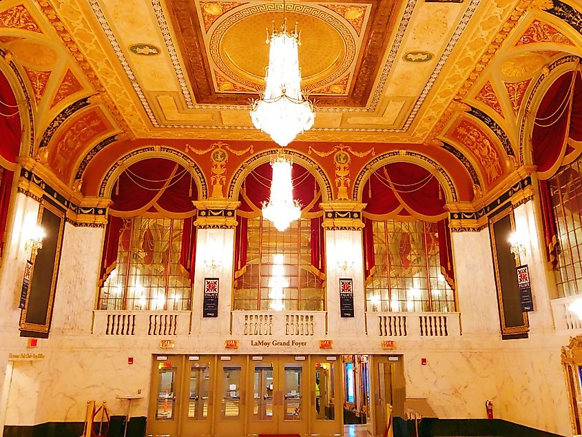 Interior of the Palace Theater Hall in Waterbury, Connecticut