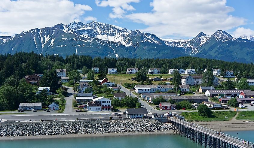 Beautiful view of Haines city near Glacier Bay, Alaska, USA