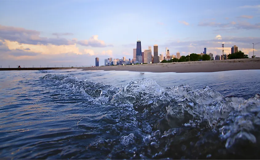 Chicago, Illinois, on the shores of Lake Michigan