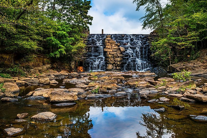 Waterfall at Chewacla State Park in Auburn, Alabama