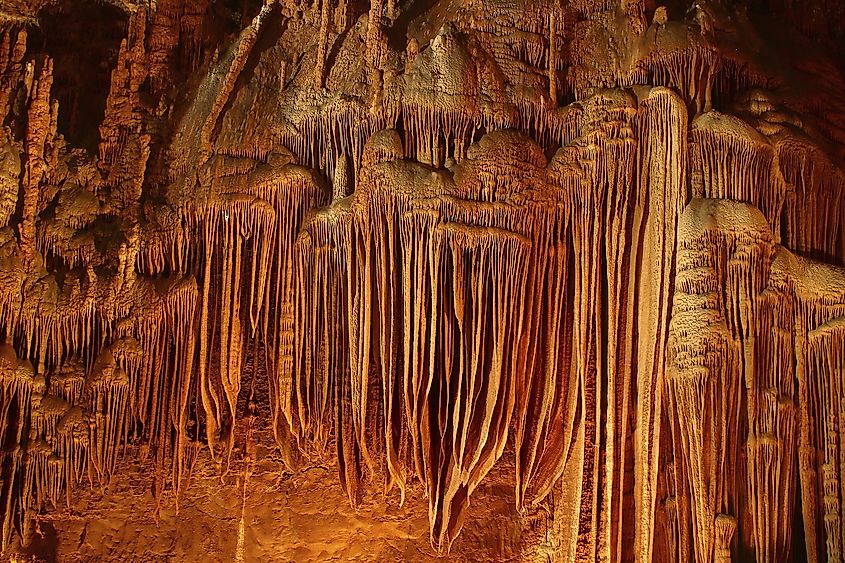 Flowstone cave cavern formation at Blanchard Springs