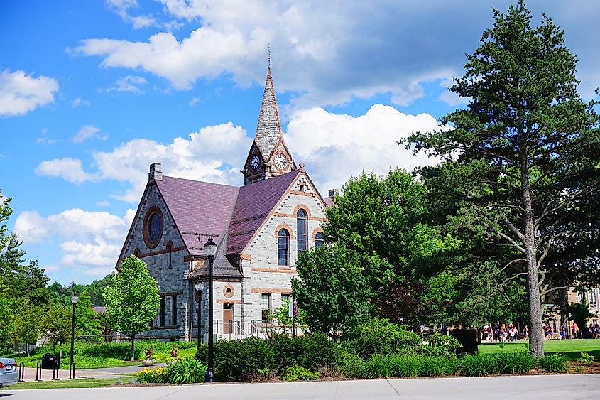 A campus building in Amherst, Massachusetts.