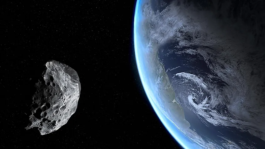 An asteroid passing near Earth