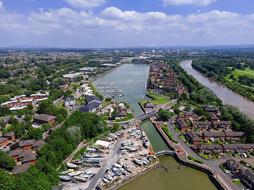 New marina in Preston, Lancashire, England.