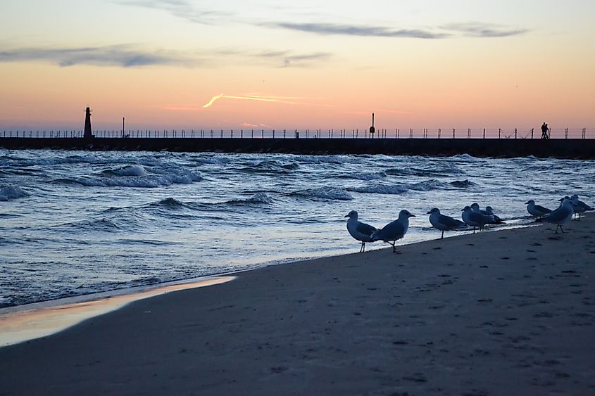 The pier at Pere Marquette Park in Muskegon