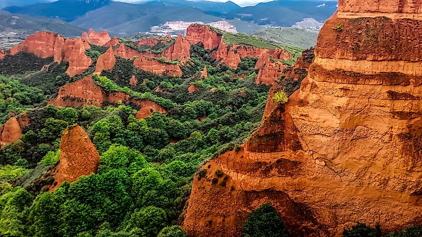 The Las Médulas landscape near Ponferrada, Spain.