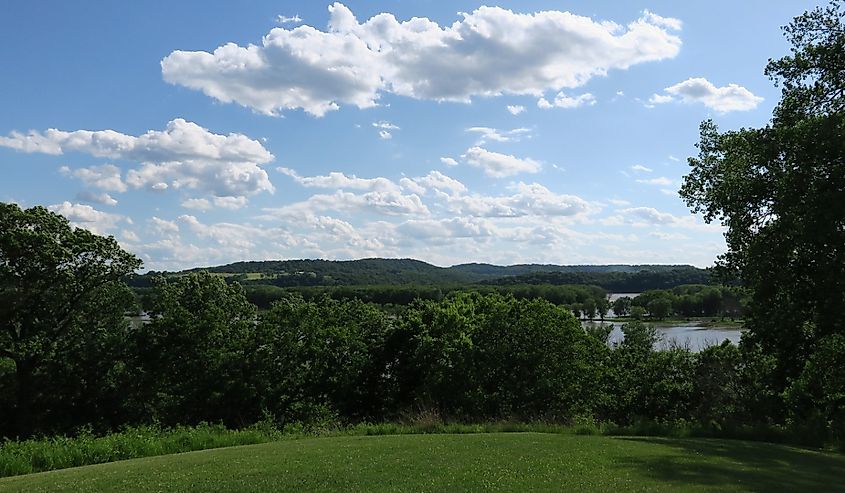 View of Mississippi River From Casper Bluff Land And Water Reserve, Galena, Illinois.