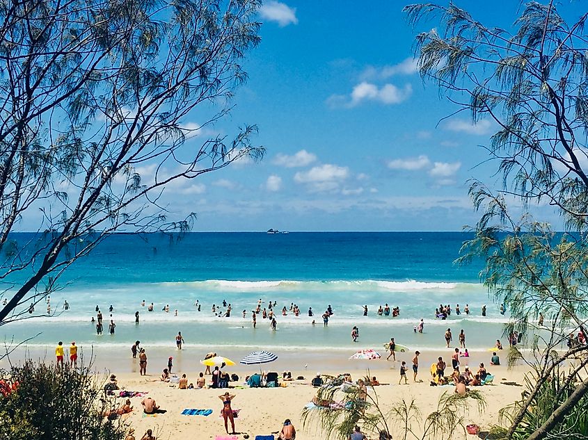 The beach at Byron Bay, New South Wales.