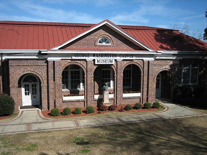 Front of the George Washington Carver Museum in Tuskegee, Alabama, United States.