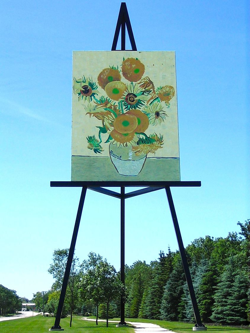 The giant replica of Sunflowers by Vincent van Gogh in Altona, Manitoba.