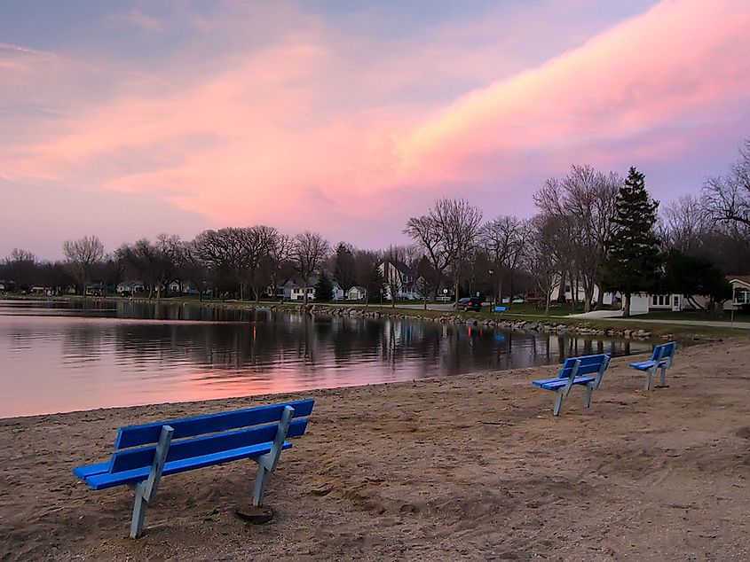 Five Island Lake around sunset — Emmetsburg, Iowa.