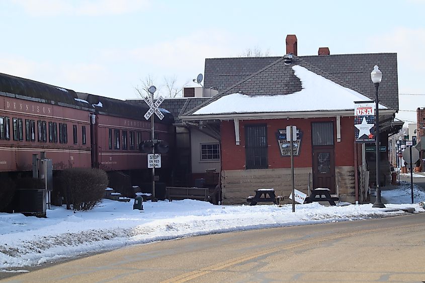 Historic World War II railroad train depot museum in Dennison, Ohio.