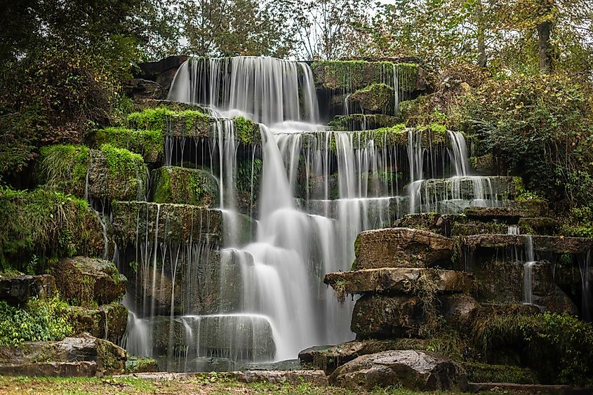 Waterfall in Tuscumbia Spring Park, Alabama.