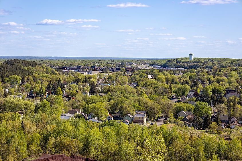 Landscape view of the city of Hibbing, Minnesota