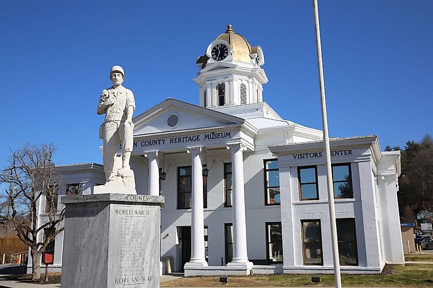 Swain County Heritage Museum and Visitors Center in Bryson City, North Carolina.