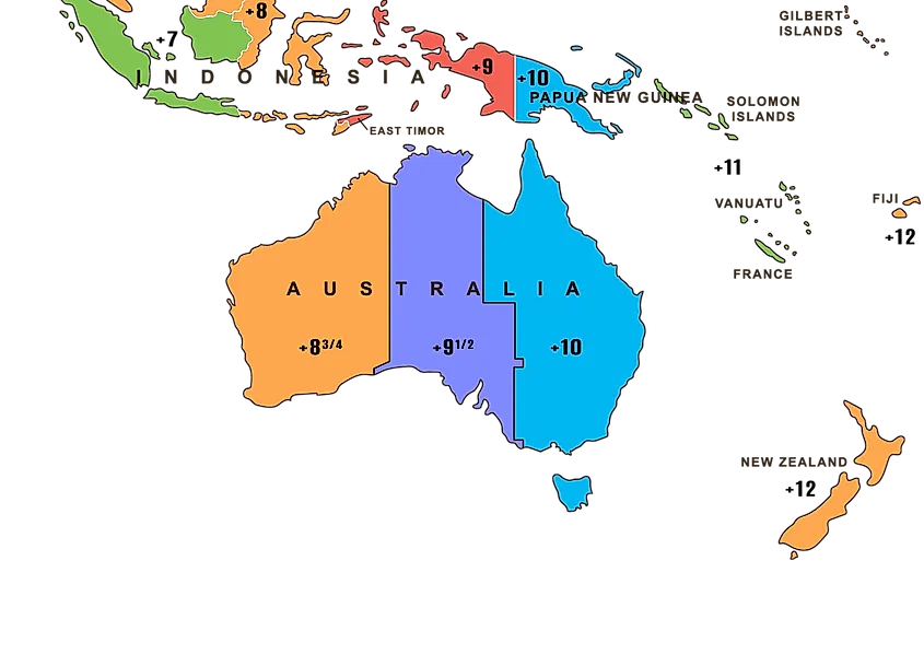 Time Zones Australia - WorldAtlas