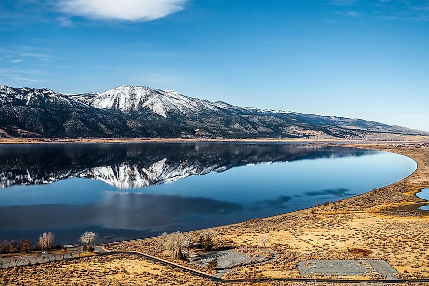 Washoe Lake as seen from Carson City, Nevada