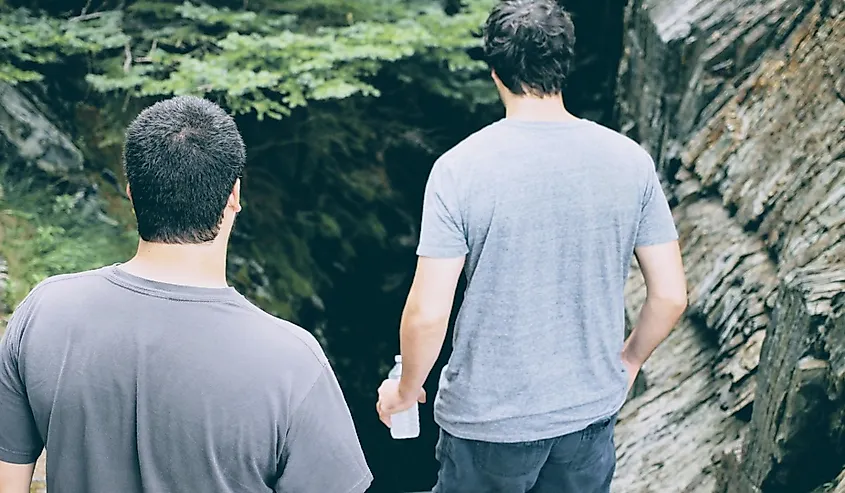 Hiking at the Ovens Park, Nova Scotia.