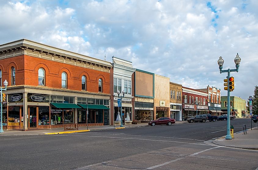 A quiet Sunday morning in the historic downtown of Laramie, Wyoming