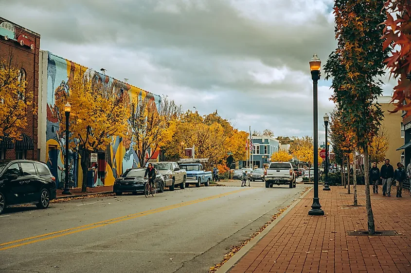 Street view of downtown Bentonville