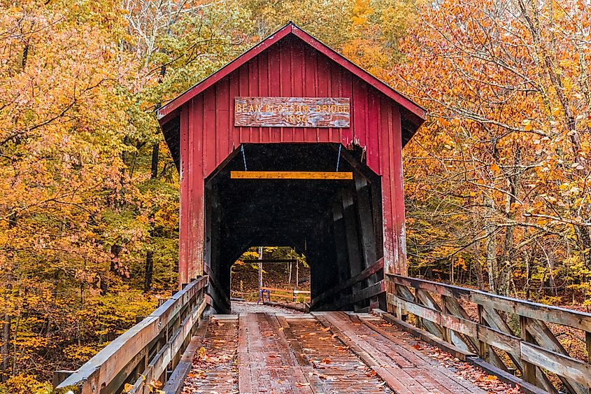 Covered bridge in Nashville, Indiana.