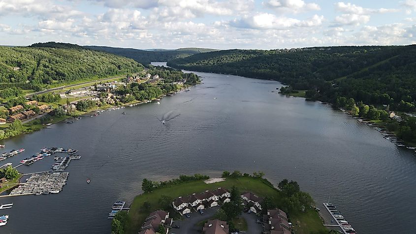 Aerial view of Deep Creek Lake, Maryland