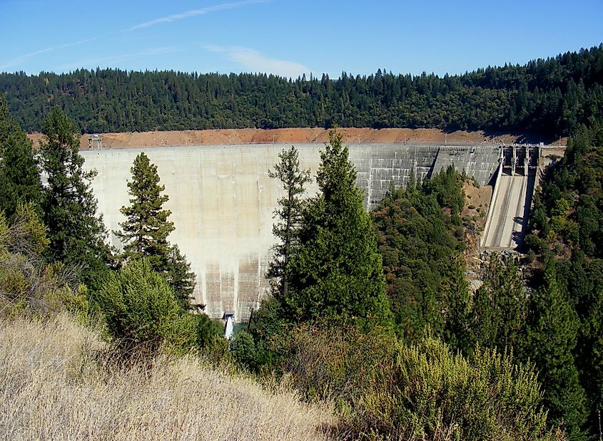 A view of the New Bullards Bar Dam