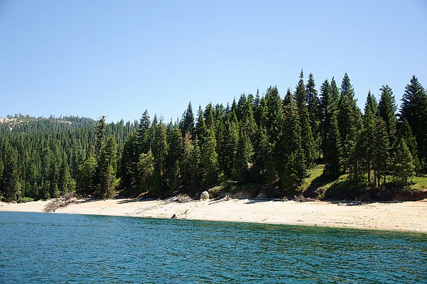 View of Shaver Lake in California.