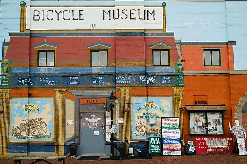 Outside of Bicycle Museum known as Bike heaven in Pittsburgh, Pennsylvania.