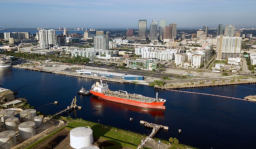 Tampa Bay, Florida has a thriving port that serves the world