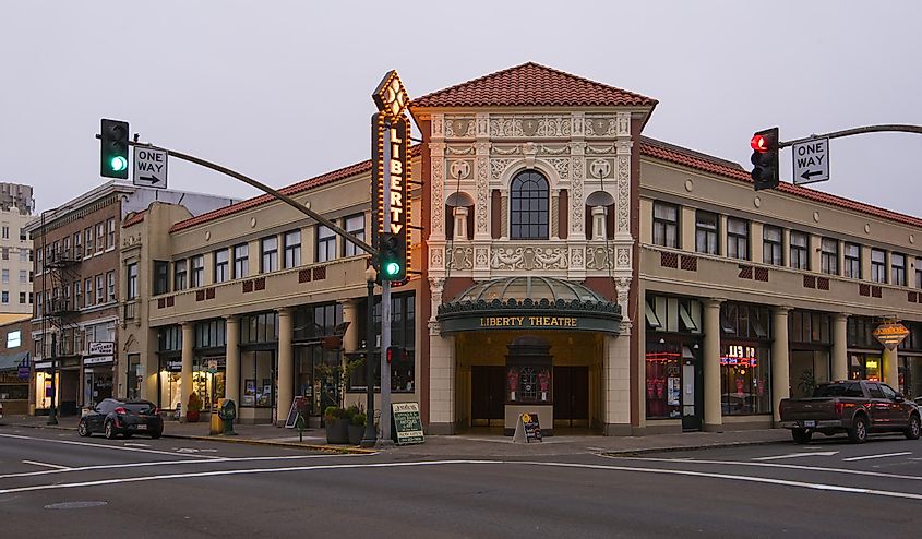 Liberty Theater is a historic vaudeville theater and cinema in Astoria, Oregon, via Sveta Imnadze / Shutterstock.com