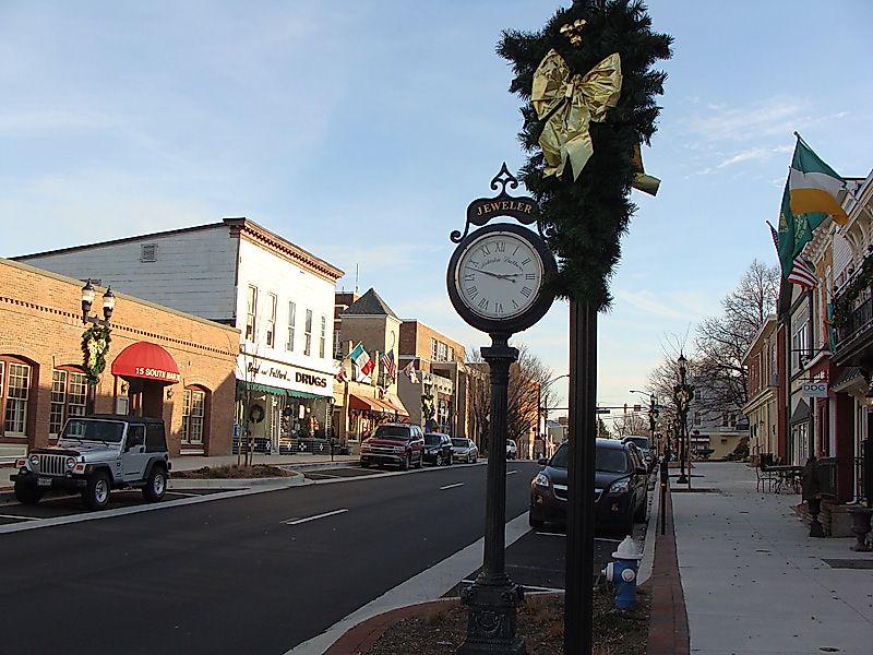 Main Street in Bel Air, Maryland. Credit: Orade, Public domain, via Wikimedia Commons