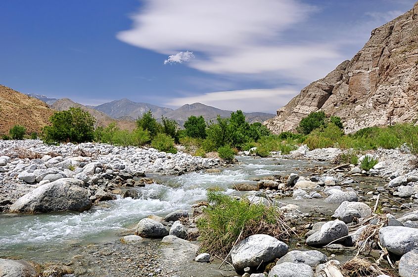 The beautiful San Gorgonio River area in California.