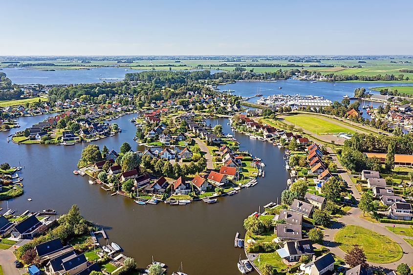 Aerial from Terherne in Friesland the Netherlands.
