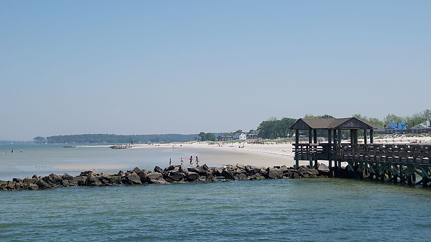 The beautiful beach in Cape Charles, Virginia.