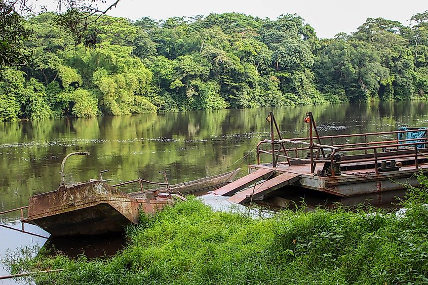 The Sankuru river, one of the tributaries of the Kasai River in the Democratic Republic of the Congo.