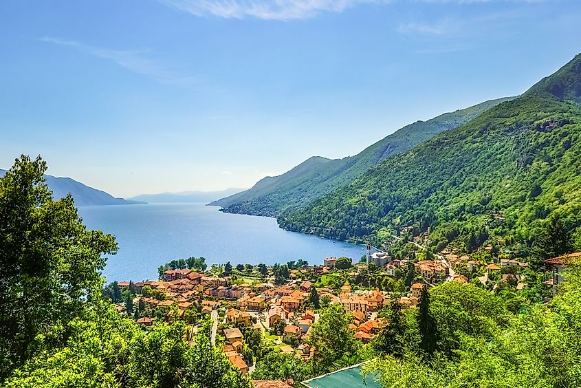 Aerial view of Lake Maggiore.