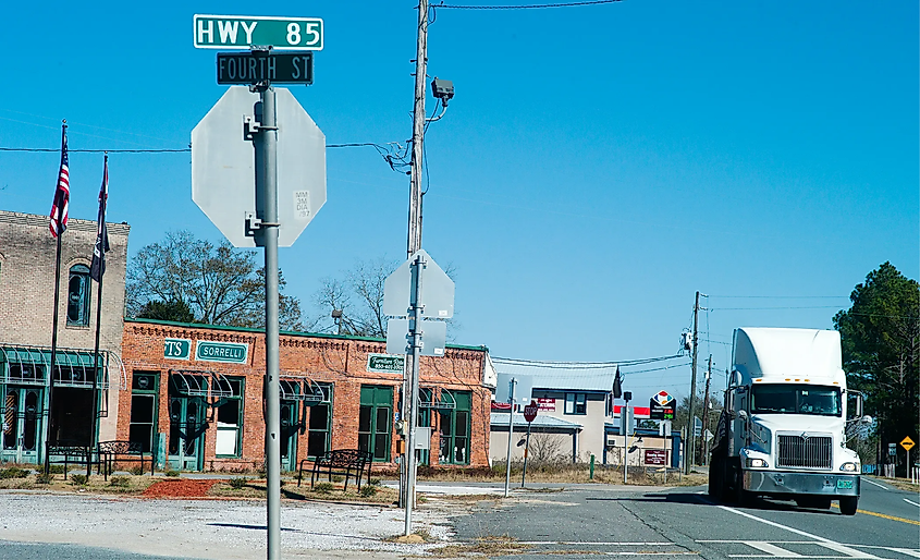 Street view in Laurel Hill, Florida, via 