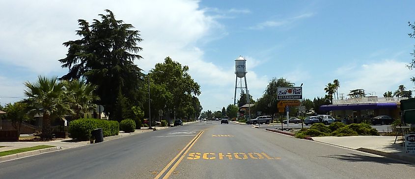 California State Route 65 through Exeter, California, USA.