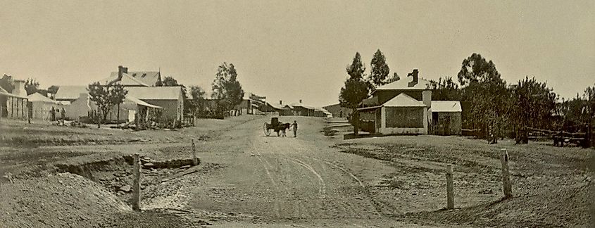 Blinman's main street circa 1897. Robert Mitchell via the State Library of South Australia.