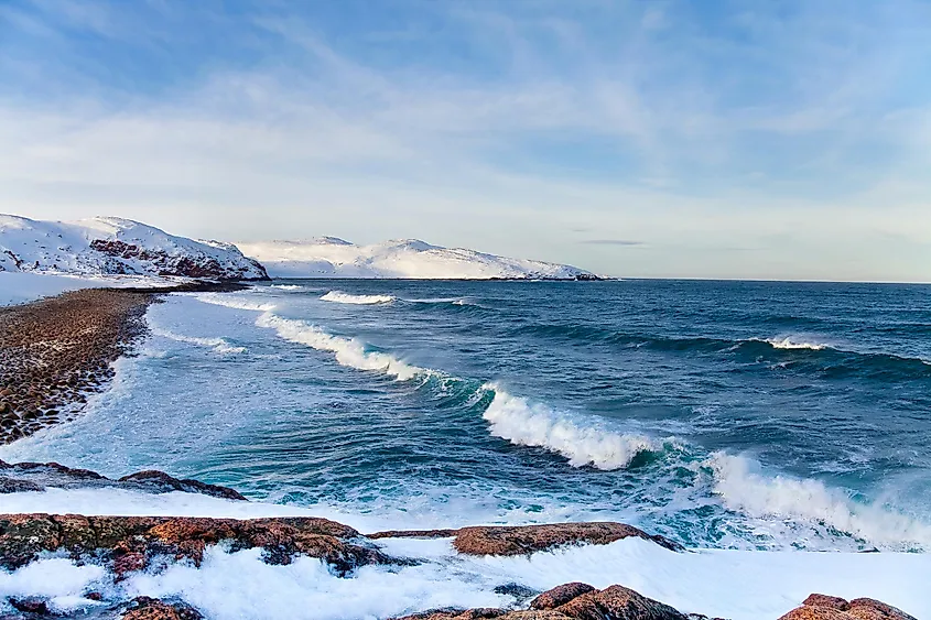 The coast of the Barents Sea.
