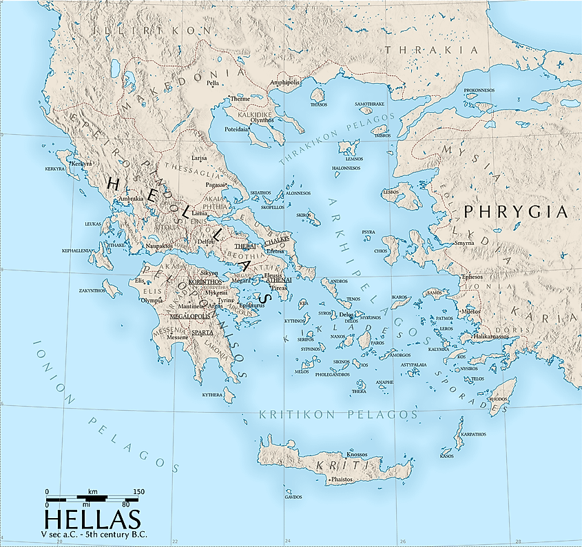 Map of Ancient Greece.