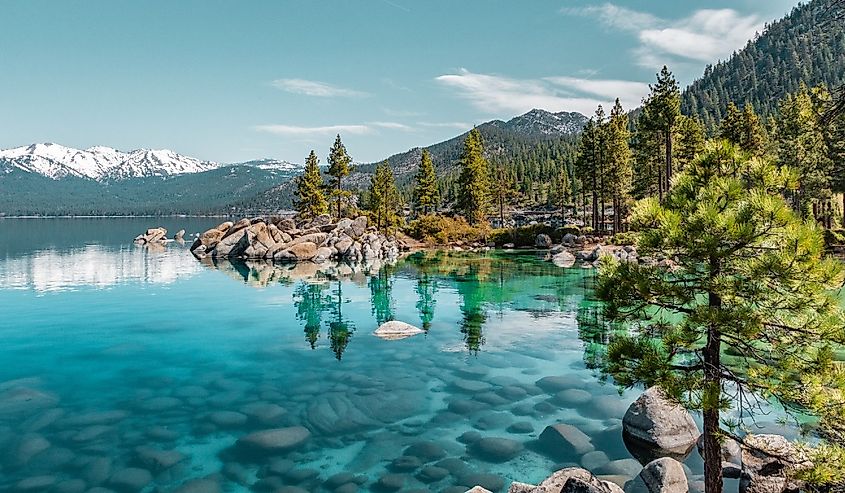 Lake Tahoe Cove with aqua blue waters